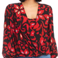 Karen Kane Printed Crossover Top Red