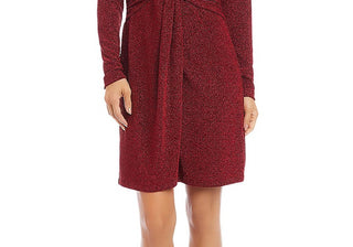 Karen Kane Twist Front Dress Red