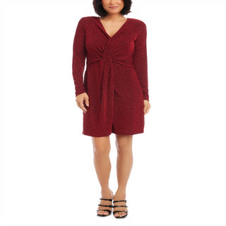Karen Kane Twist Front Dress Red