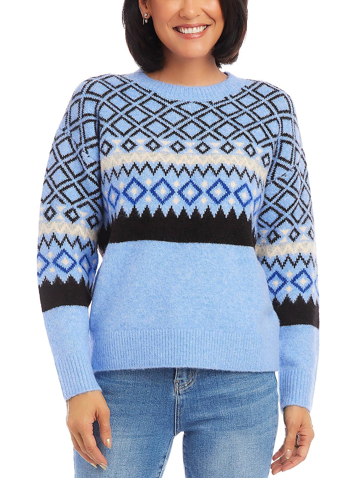 Karen Kane Jacquard Sweater Navy