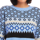 Karen Kane Jacquard Sweater Navy