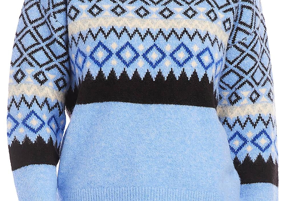 Karen Kane Jacquard Sweater Navy