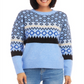 Karen Kane Jacquard Sweater Navy