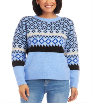 Karen Kane Jacquard Sweater Navy