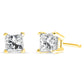 IGI Certified 14K Yellow Gold 1/4 Cttw Princess-Cut Diamond Solitaire Stud Earrings