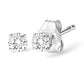 AGS Certified 14K White Gold 1.0 cttw 4-Prong Set Brilliant Round-Cut Solitaire Diamond Push Back Stud Earrings (F-G Color, I1-I2 Clarity)