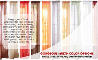 J&V TEXTILES 4-Pack Value: Solid Sheer Window Curtain Panels