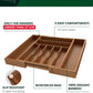 Silverware Drawer Organizer, Brown Bamboo (9 Slots)