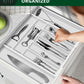 Silverware Drawer Organizer, White (9 Slots)