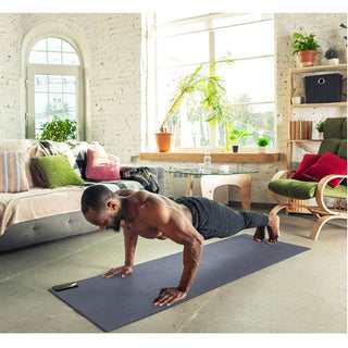 HolaHatha 72 x 24" High Density 0.5" Thick Non Slip Home Workout Yoga Mat, Black