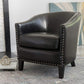 Enigmatica Upholstered Club Chair with Nailhead Trim