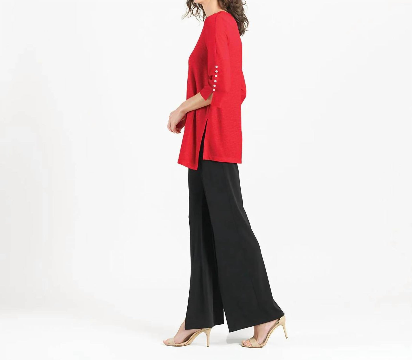 Clara Sunwoo - Pearl Cuff Asymmetrical Reverse Hi-low Tunic