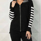 Angel Apparel - Stripe Sleeve Zip Jacket