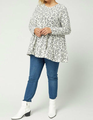 Entro - Animal Print Tiered Top