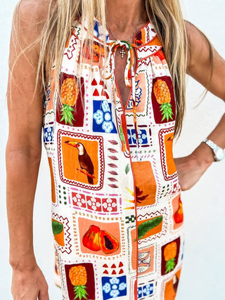 Ciebon - Kyndra Grid Print Halter Dress