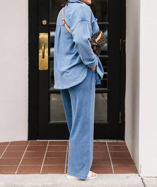 Z Supply - Denim Wide Leg Knit Pants