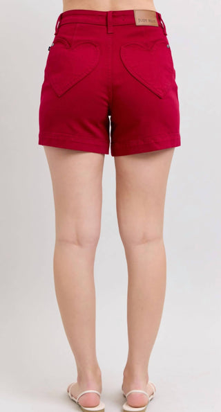 Judy Blue - Red Heart High Waisted Judy Blue Shorts
