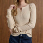 Coco + Carmen - Kym Soft Henley Top with Buttons