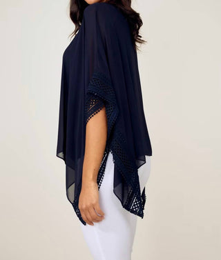 Joseph Ribkoff - Chiffon And Silky Knit Poncho Top