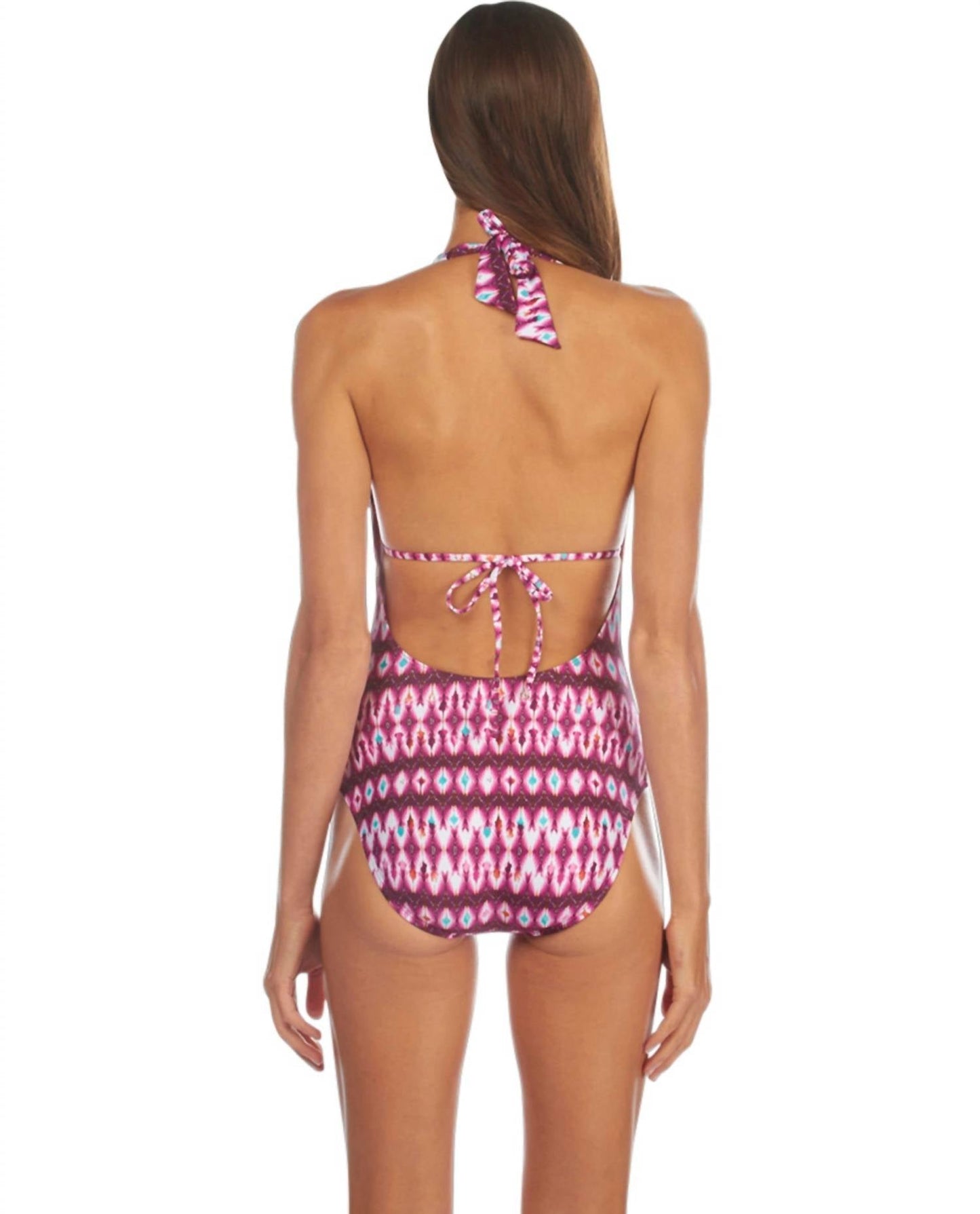 Kenneth Cole - V-Plunge Halter One Piece Swimsuit