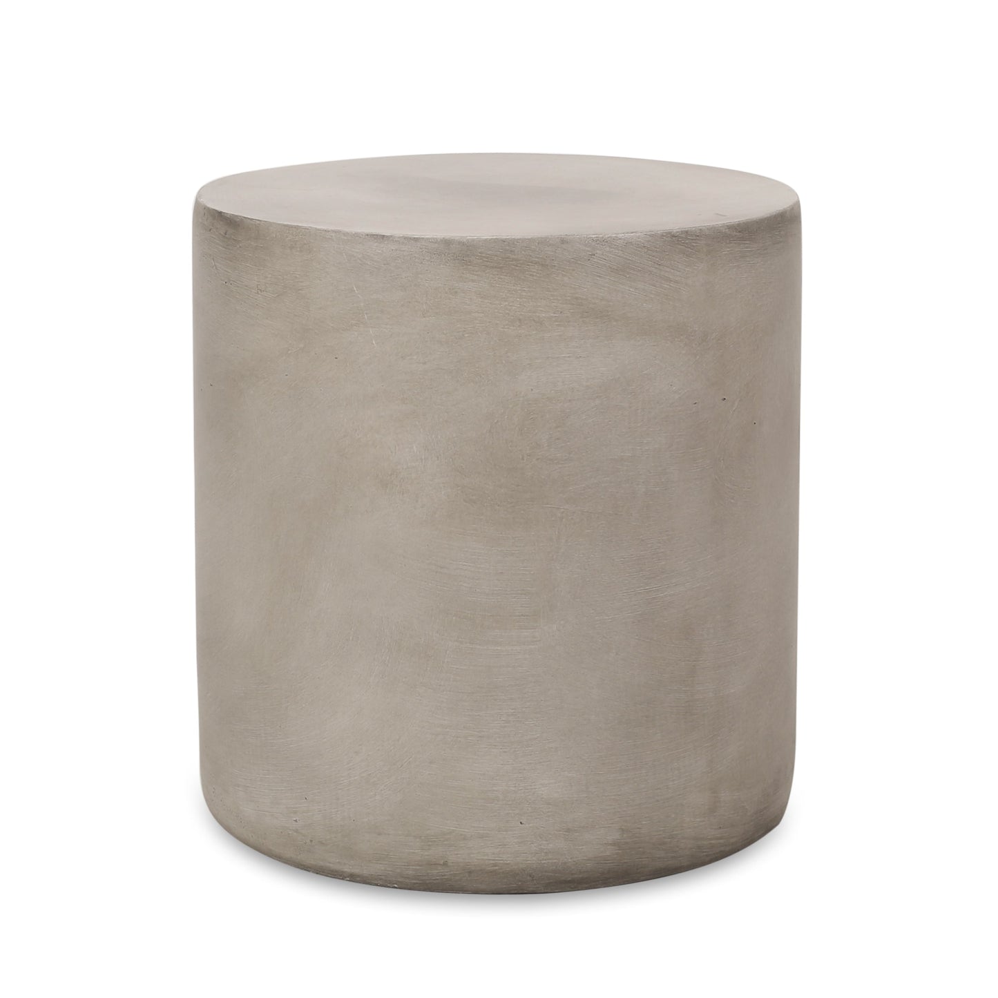 Outdoor Lightweight Concrete Side Table, Light Gray