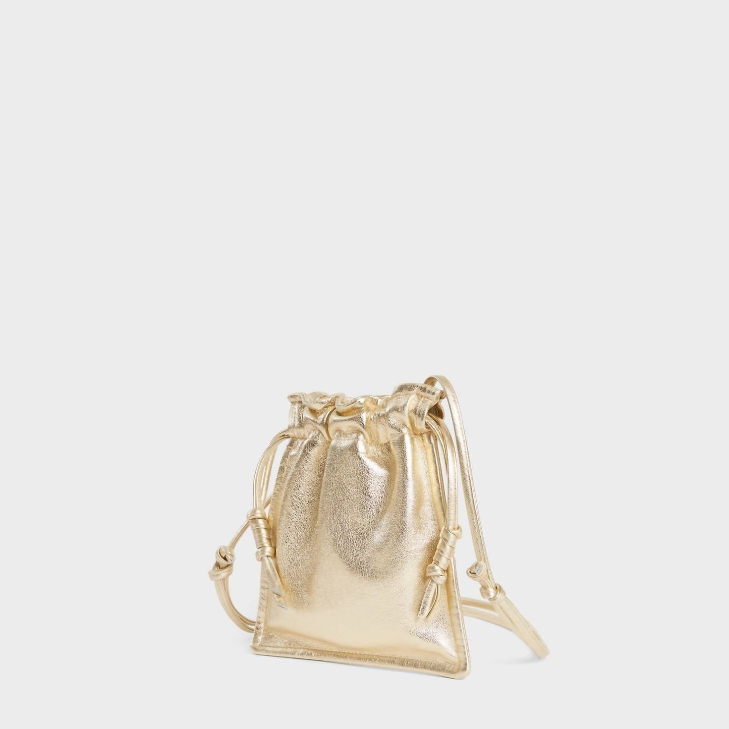 Lemiz - Women's Mini Bowie Drawstring Leather Bag