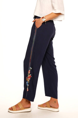 Paparazzi - Embroidered Viscose Pull-on Pant