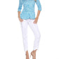 Carine - Aqua Ripples Sabrina Button Down Shirt