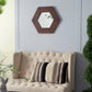Hexagon Mirror With Natural Wood Frame