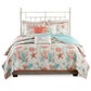 6 Piece Cotton Sateen Quilt Set with Throw Pillows Coral Full/Queen