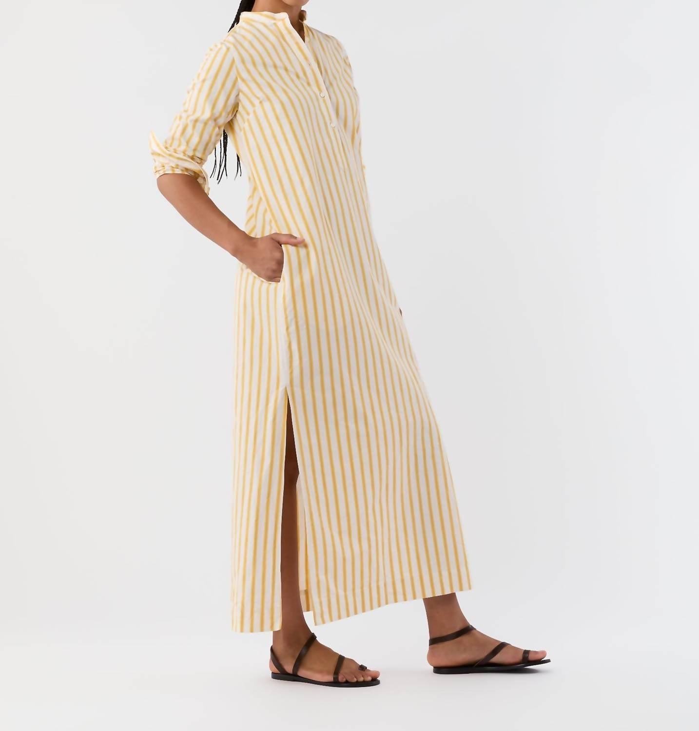 Ann Mashburn - Mandarin Talitha Stripe Poplin Shirtdress
