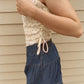 Aemi + Co - High Rise Tiered Button Denim Shorts