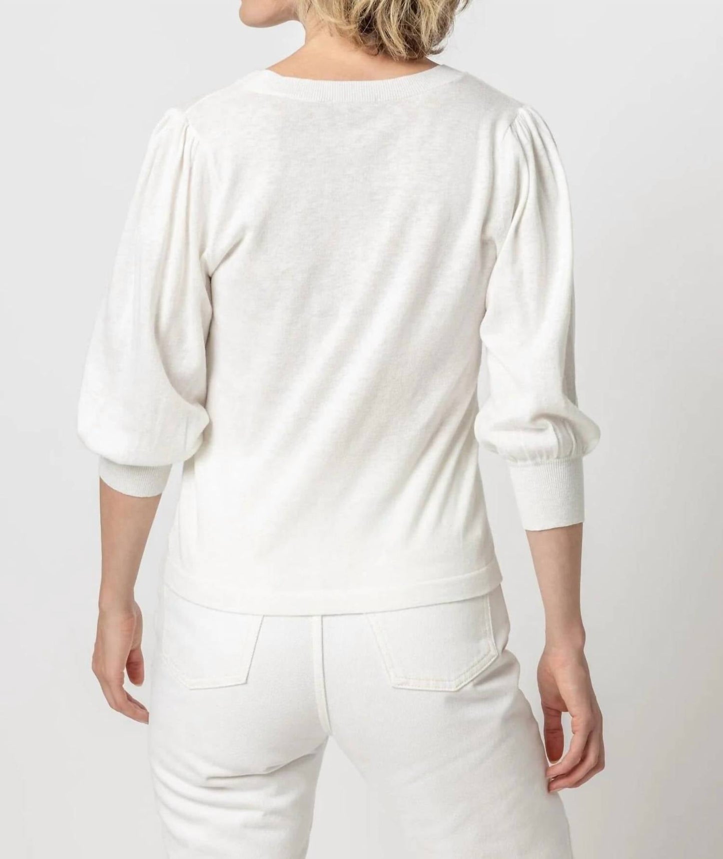 Lilla P - Women's Elbow Sleeve Split Neck Top
