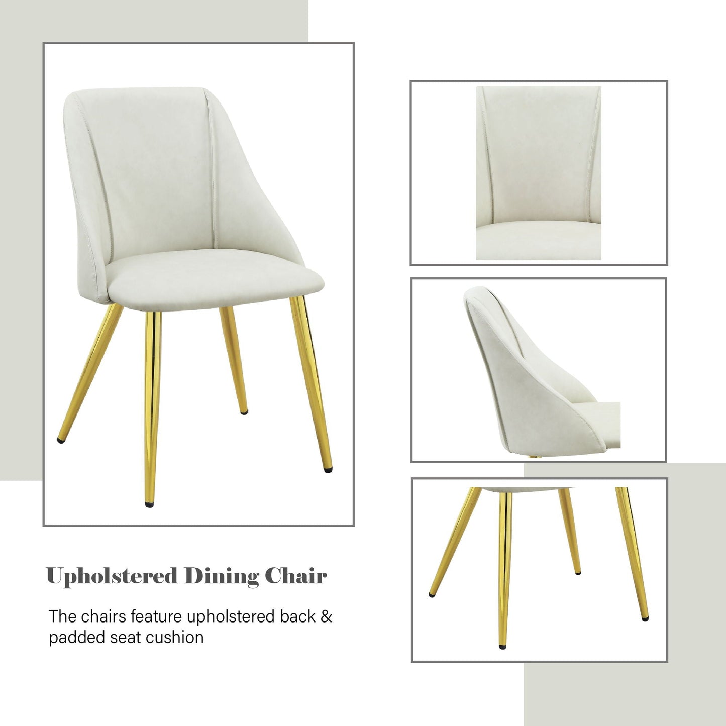 Gaines Synthetic Leather Side Chair (Set of 2) - White