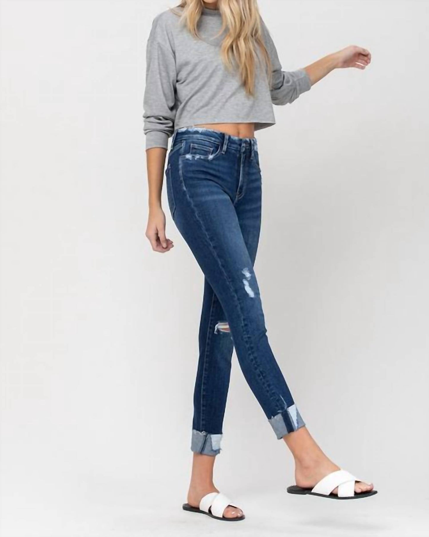 Vervet By Flying Monkey - High Rise Distressed Clean Cut Crop Skinny Jeans