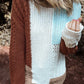 1 The Woman - Textured Knit Colorblock Patchwork Sweater