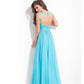 Rachel Allan - Beaded High Mesh Neckline Chiffon Gown
