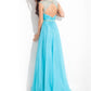 Rachel Allan - Beaded High Mesh Neckline Chiffon Gown