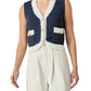 2.7 August Apparel - Contrast Sleeveless Knit Vest