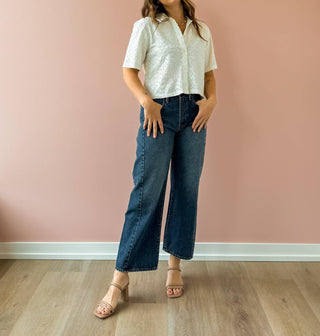 Z Supply - Madrid Knit Eyelet Button Up Top