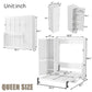 Queen Size Murphy Bed With Wardrobe, Space-Saving Hidden Wall Bed With Desk And Charging Station - White