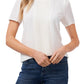 CeCe Pleat Front Top in Soft Ecru, Size X-Small