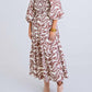 Karlie - Zebra Poplin Puff Sleeve Smock Maxi Dress
