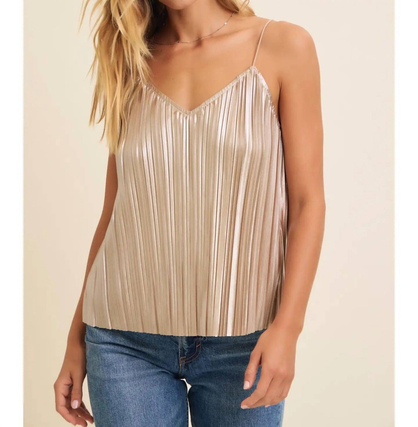In February - Shine Bright Pleated Tank Top