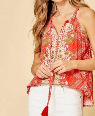 Andree By Unit - Bandana Embroidered Tank Top - Plus