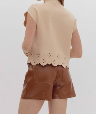 Entro - Scalloped Sweater Top