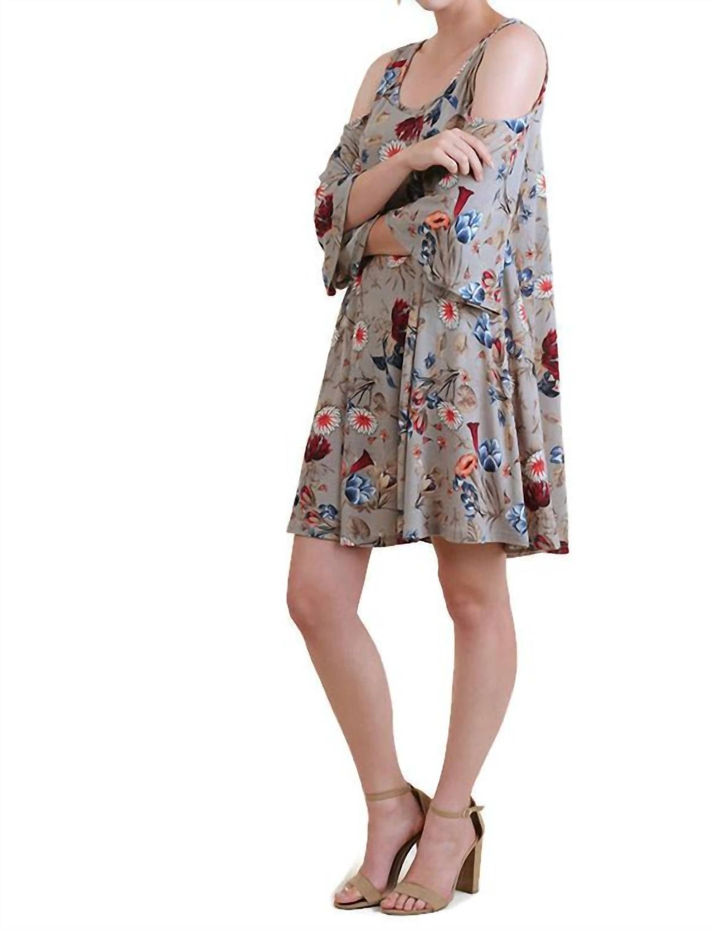 Umgee - Floral Cold Shoulder Dress