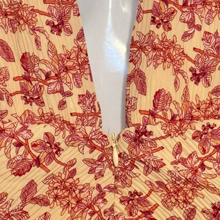 Tcec - Printed Pleated Halter Midi Dress