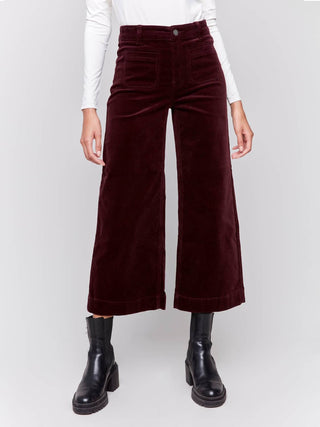 Charlie B - Corduroy Front Patch Pocket Flare Leg Pant