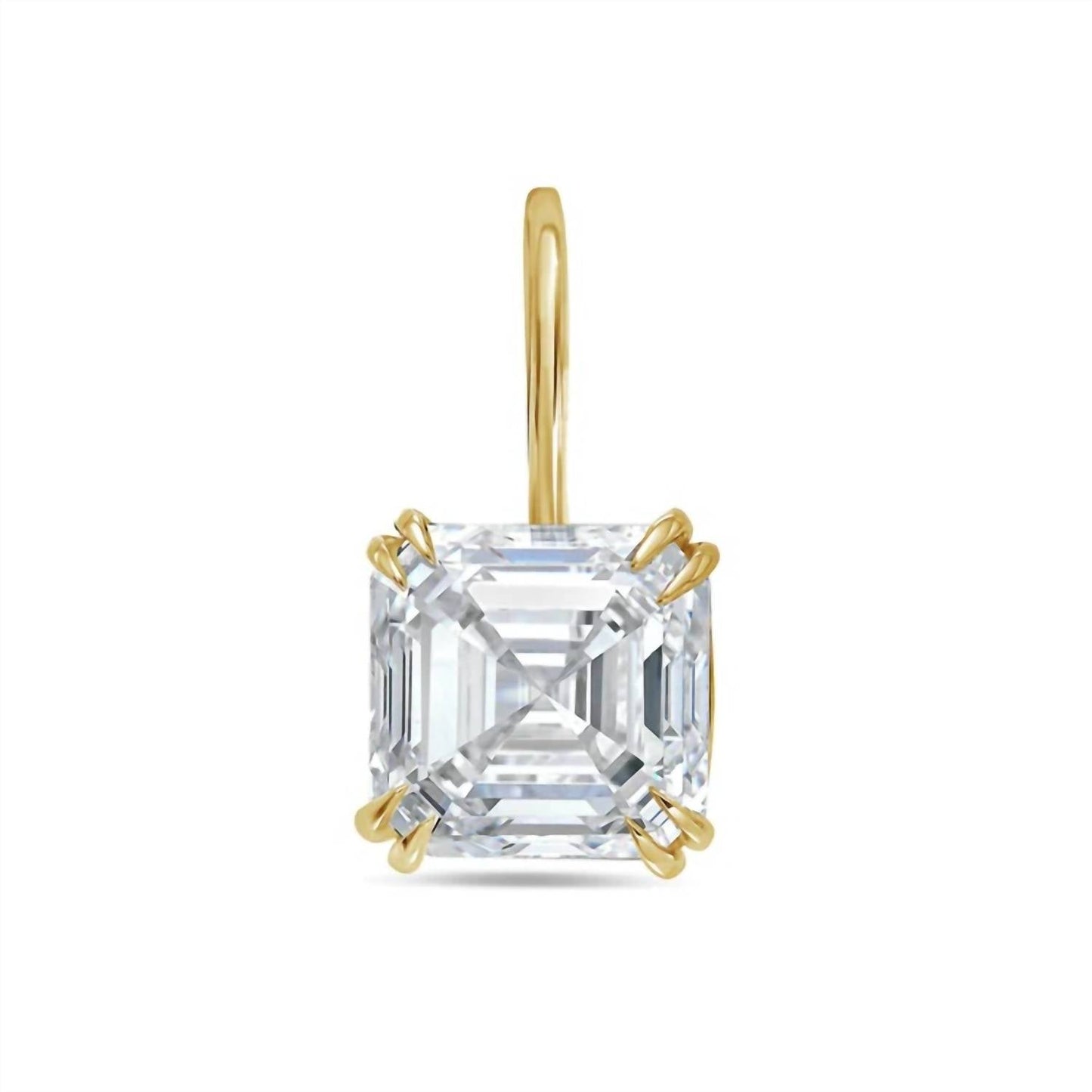 Diana M Jewels - 10.00 Cts Lab Grown Asscher Diamond Drop Earrings